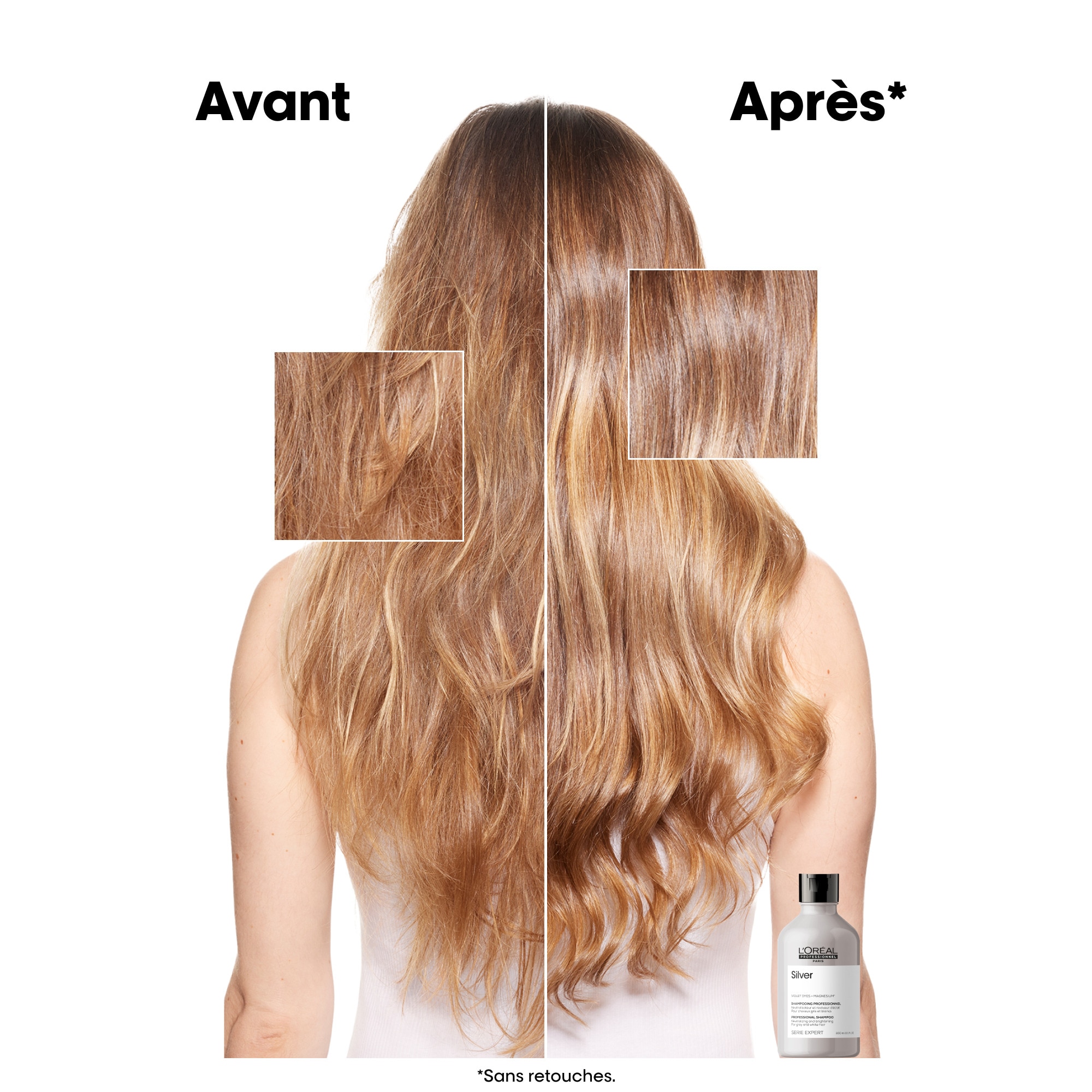 Shampoing pour cheveux gris et blancs