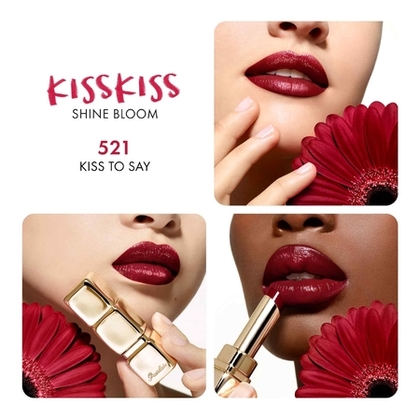  Guerlain KISSKISS SHINE BLOOM Rouge brillant 95% d'ingrédients d'origine naturelle*  1 of 4 