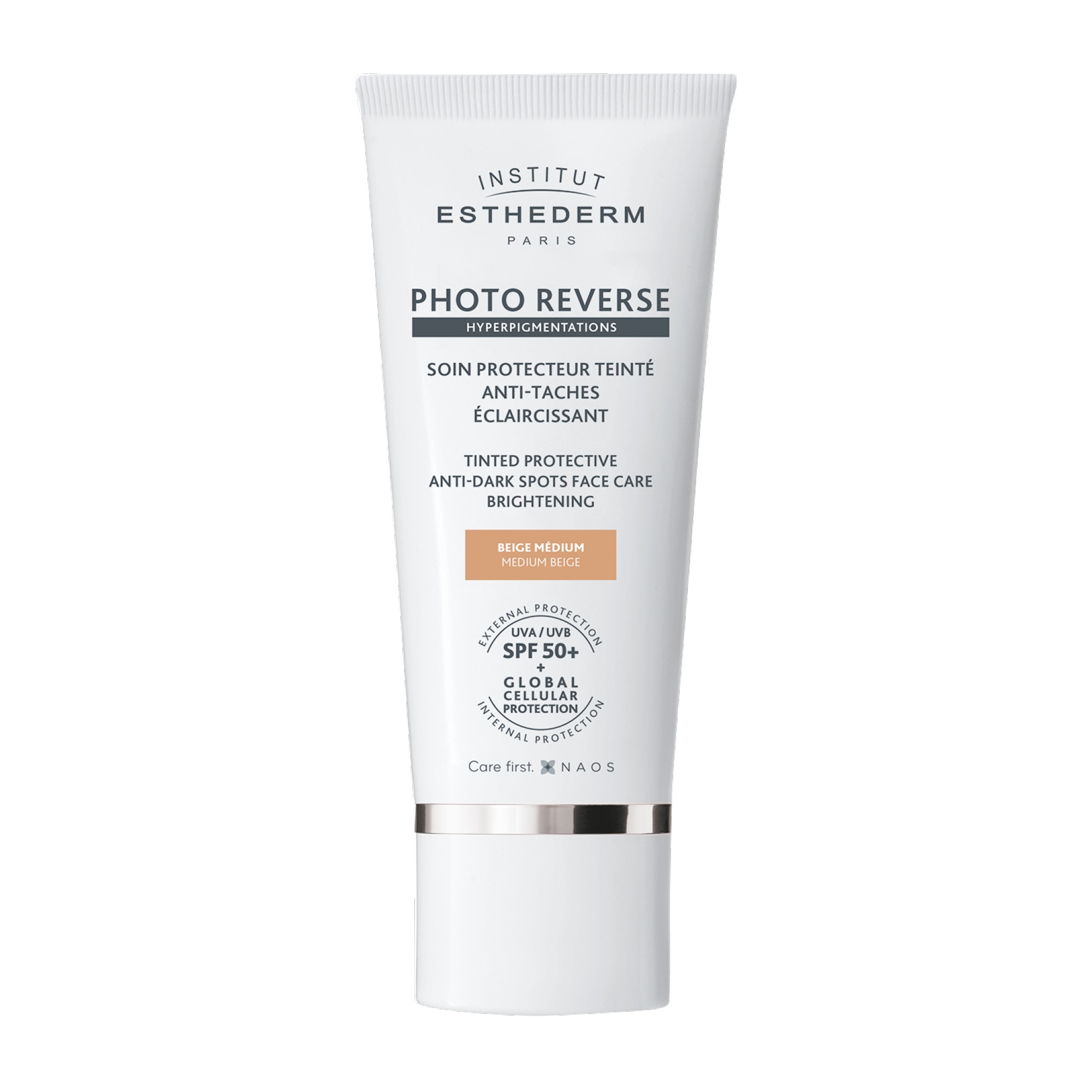 Institut Esthederm - Photo Reverse - Soin Protecteur Teinté Médium Anti-taches Spf50+ - 50ml