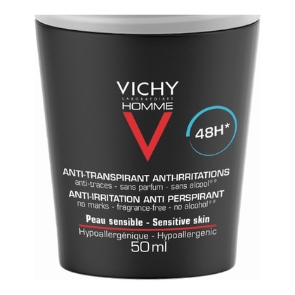 50mL VICHY HOMME V Déodorant 48H anti-transpiration anti-irritation peaux sensibles  1 of 4 