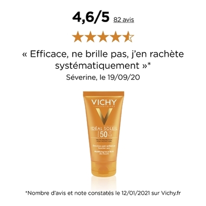 50ML VICHY IDEAL SOLEIL Crème solaire visage toucher sec SPF50  1 of 4 