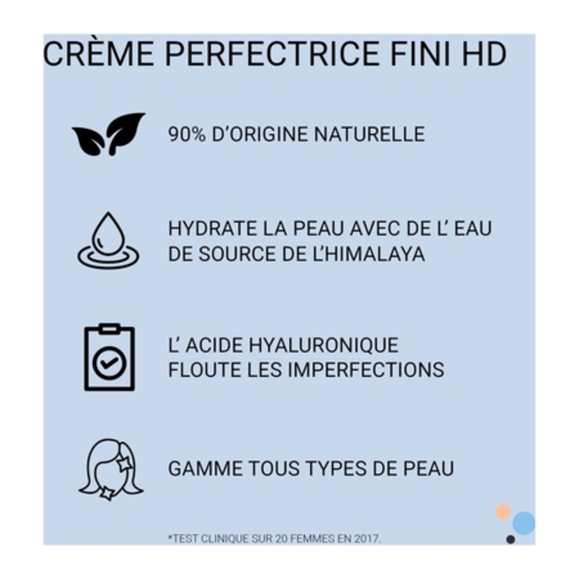 Crème perfectrice fini HD 90% d'origine naturelle