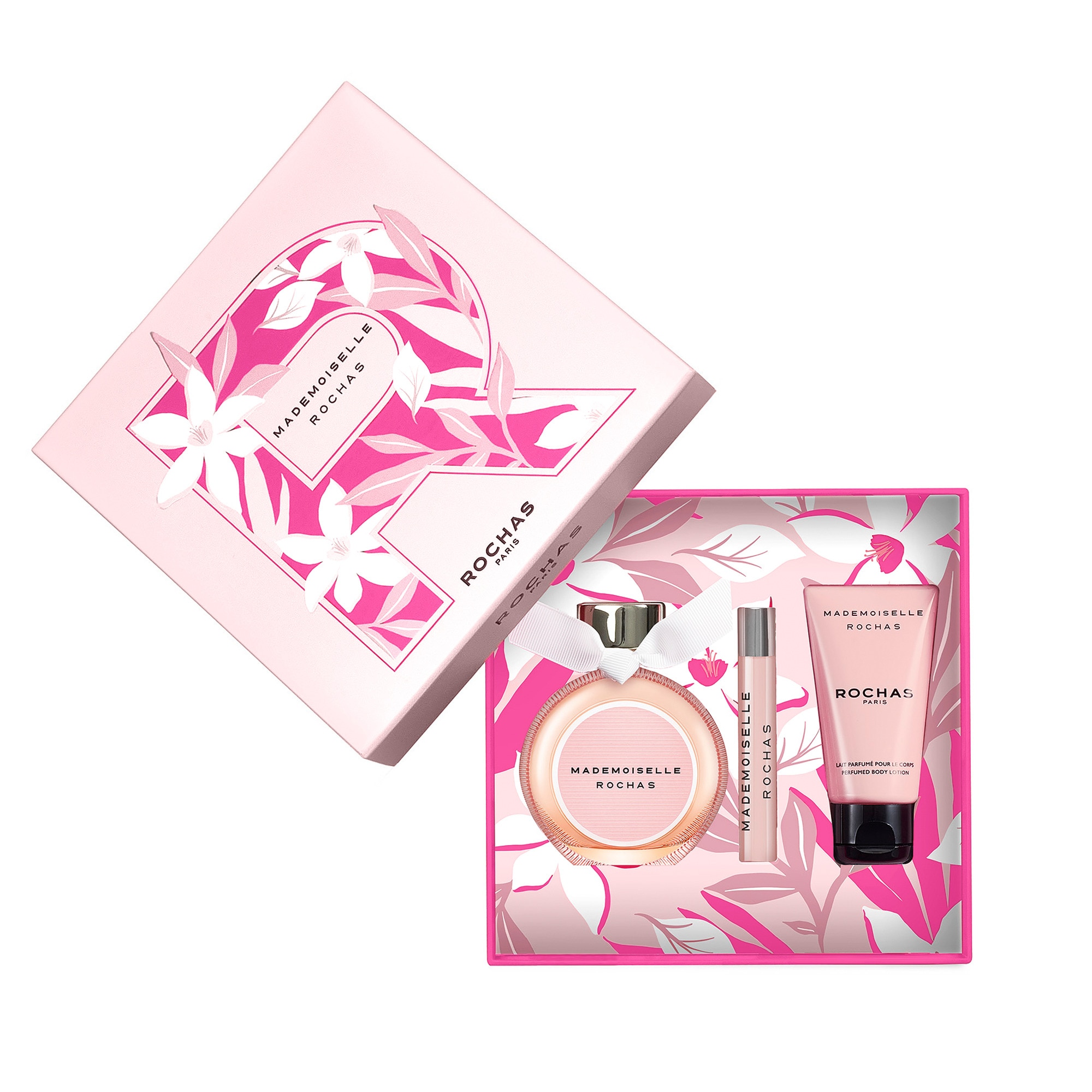 Coffret eau de parfum + lait pour le corps + vaporisateur voyage