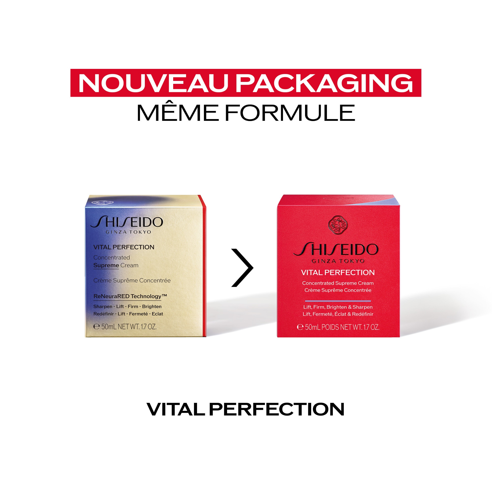 50ML Shiseido VITAL PERFECTION Crème suprême concentrée - rechargeable  1 of 4 