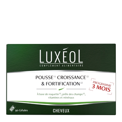 Luxeol - Cheveux - Complément Alimentaire Pousse, Croissance & Fortification - 3 Mois - 69g