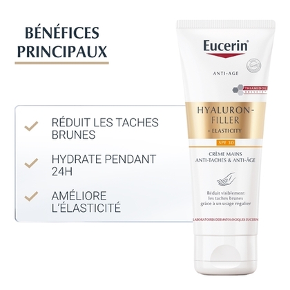 75ML EUCERIN HYALURON-FILLER + ELASTICITY Crème mains anti-taches & anti-âge SPF30  1 of 4 