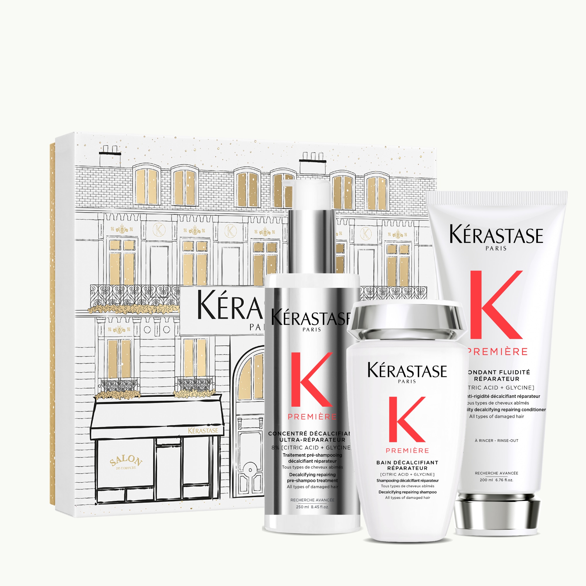 Kérastase - Première - Coffret Trio Traitement Pré-shampoing + Shampoing + Après-shampoing Pour Cheveux Abîmés
