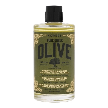 100ML KORRES PURE GREEK OLIVE Huile nourrissante 3 en 1 visage, corps & cheveux, Olive  1 of 2 