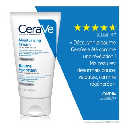 50mL CERAVE CERAVE Baume hydratant 48h visage & corps peaux sèches à très sèches  1 of 4 