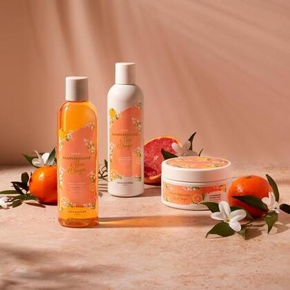 250ML SKIN.SYSTÈME BATH&BODY Lait corps hydratant 24h pamplemousse & fleur d'oranger  1 of 3 