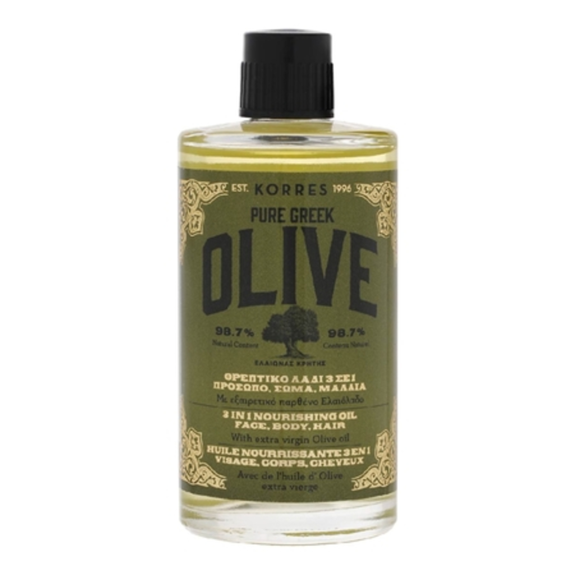 Huile nourrissante 3 en 1 visage, corps & cheveux, Olive