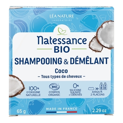 65G Natessance COSMÉTIQUES SOLIDES BIO Shampooing & démêlant Coco bio  1 of 1 