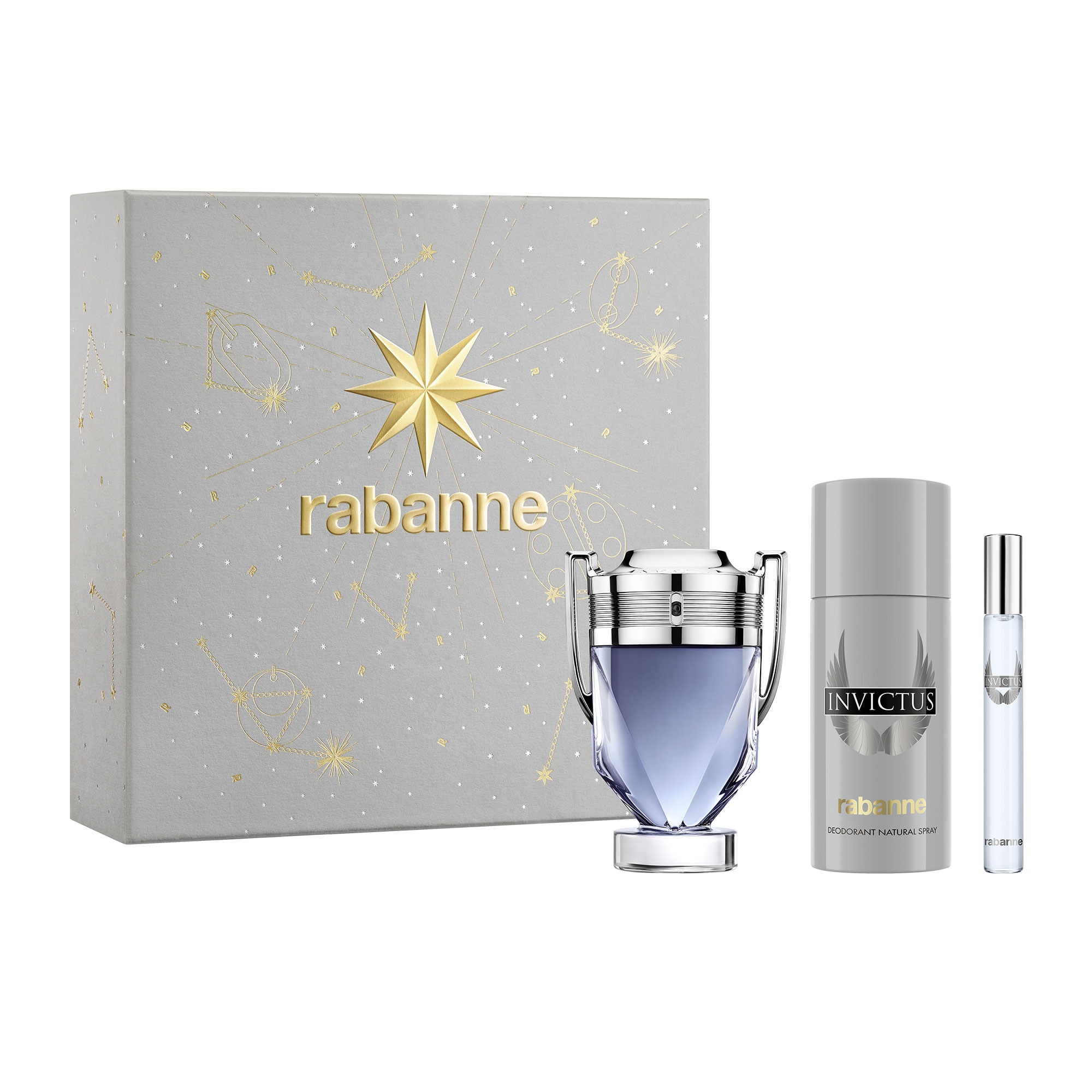  Rabanne INVICTUS Coffret eau de toilette + déodorant + vaporisateur de voyage  Coffret eau de toilette + déodorant + vaporisateur de voyage