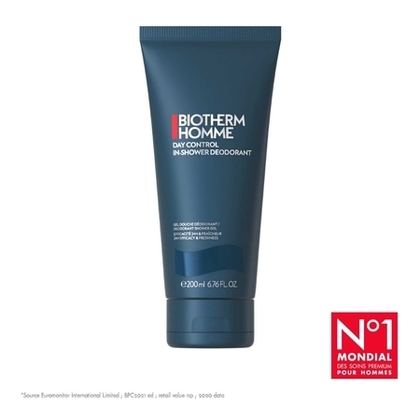 200ML BIOTHERM HOMME DAY CONTROL Gel douche déodorant efficacité 24h & fraîcheur  1 of 2 