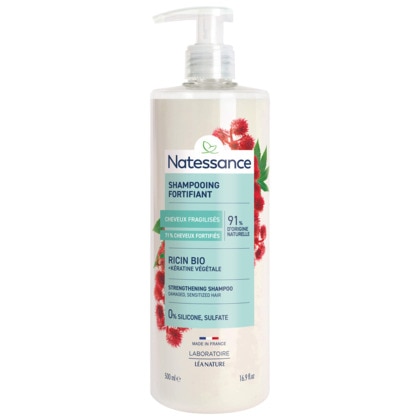 200ML Natessance CAPILLAIRE Shampooing réparateur fortifiant ricin  1 of 2 