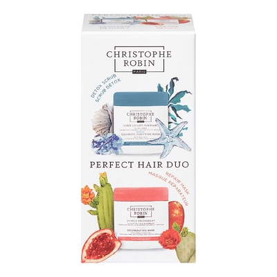 Christophe Robin - Perfect Hair Duo - Coffret Scrub Lavant Purifiant Au Sel Marin + Masque Régénérant À L'huile De Figue De Barbarie