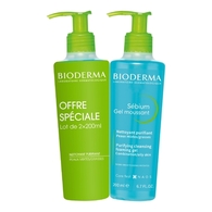 400ML BIODERMA SÉBIUM Lot de 2 - gel moussant nettoyant visage pour peaux mixtes à grasses  1 of 2 