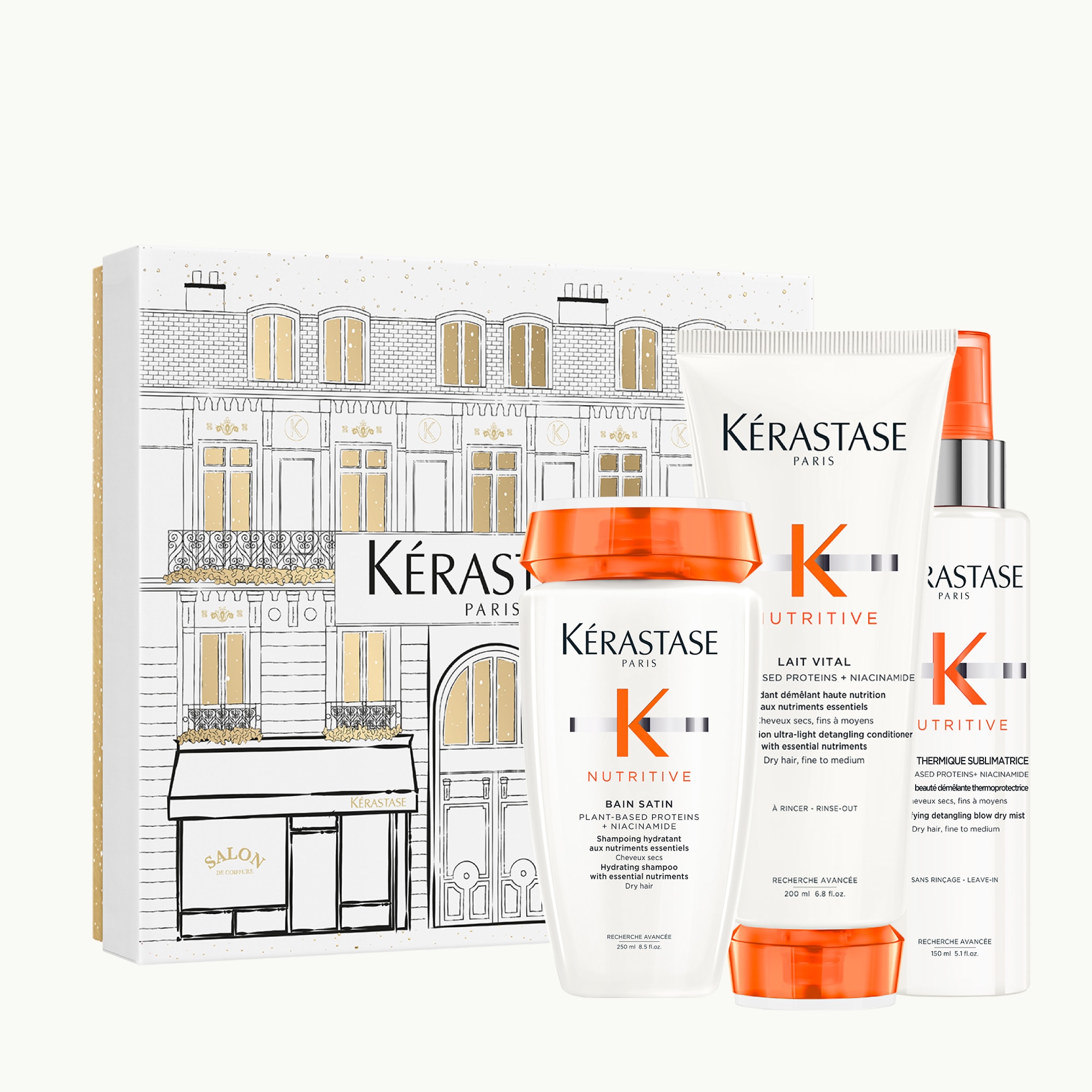 Kérastase - Nutritive - Coffret Routine Shampoing + Soin + Lait Pour Cheveux Secs À Très Secs