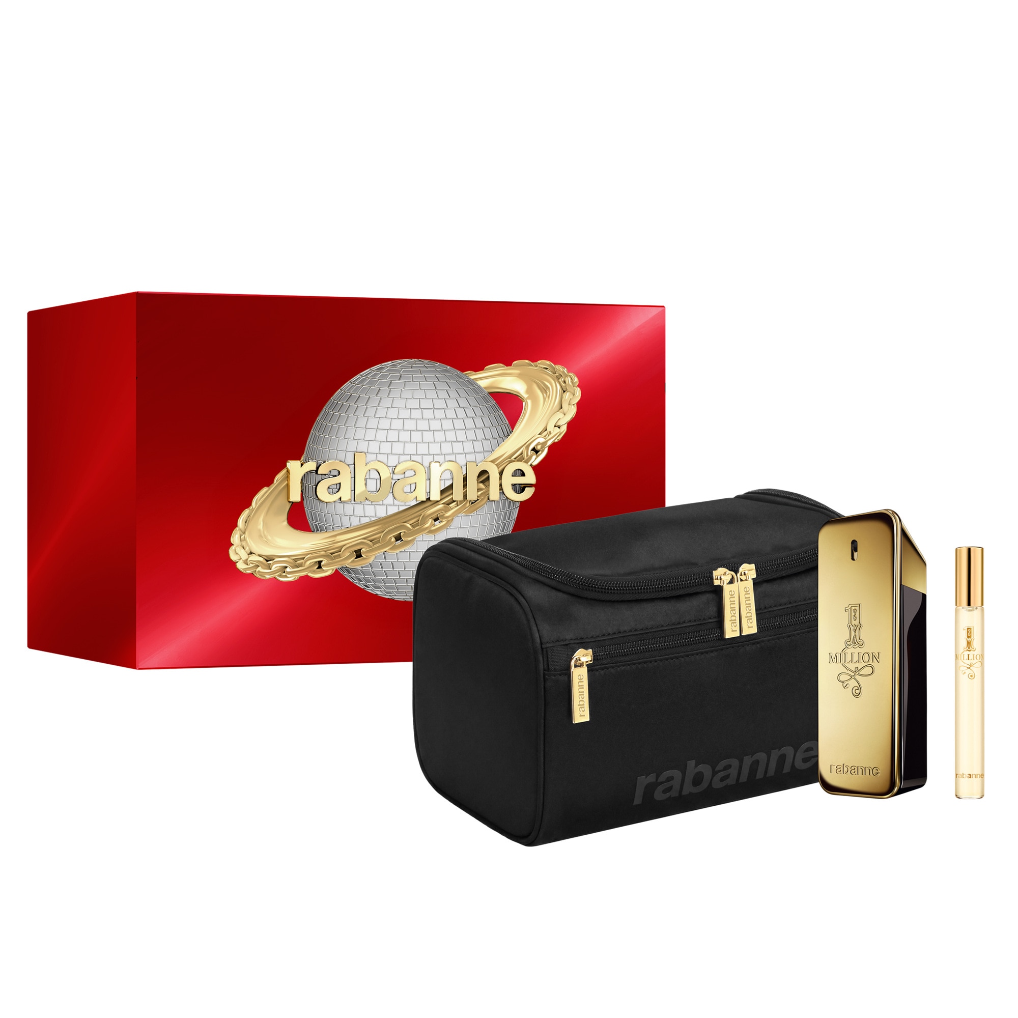 Rabanne - 1 Million - Coffret - Eau De Toilette + Spritzer + Corpo 1 Million Pouch