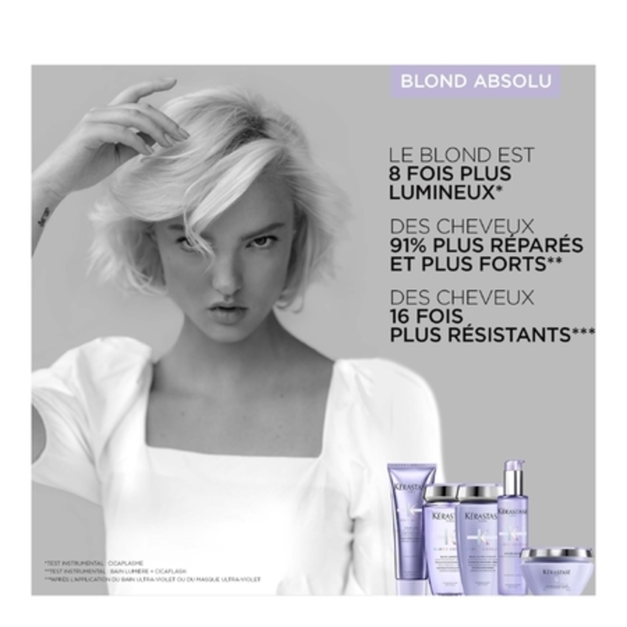 Bain ultra-violet cheveux blonds