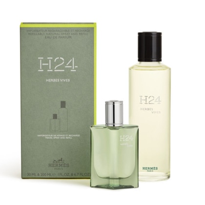  Hermès H24 HERBES VIVES Eau de parfum vaporisateur de voyage et recharge  1 of 3 