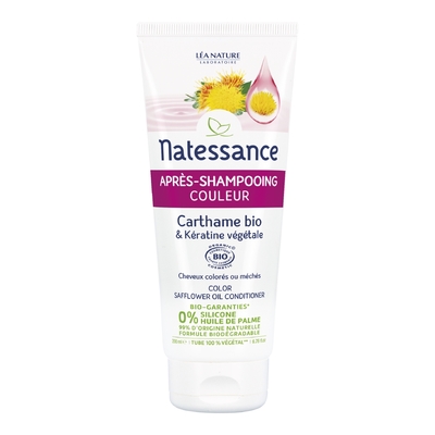 Natessance - Carthame Bio & Keratine Vegetale - Après-shampooing Cheveux Colorés Et Méchés - 200ml