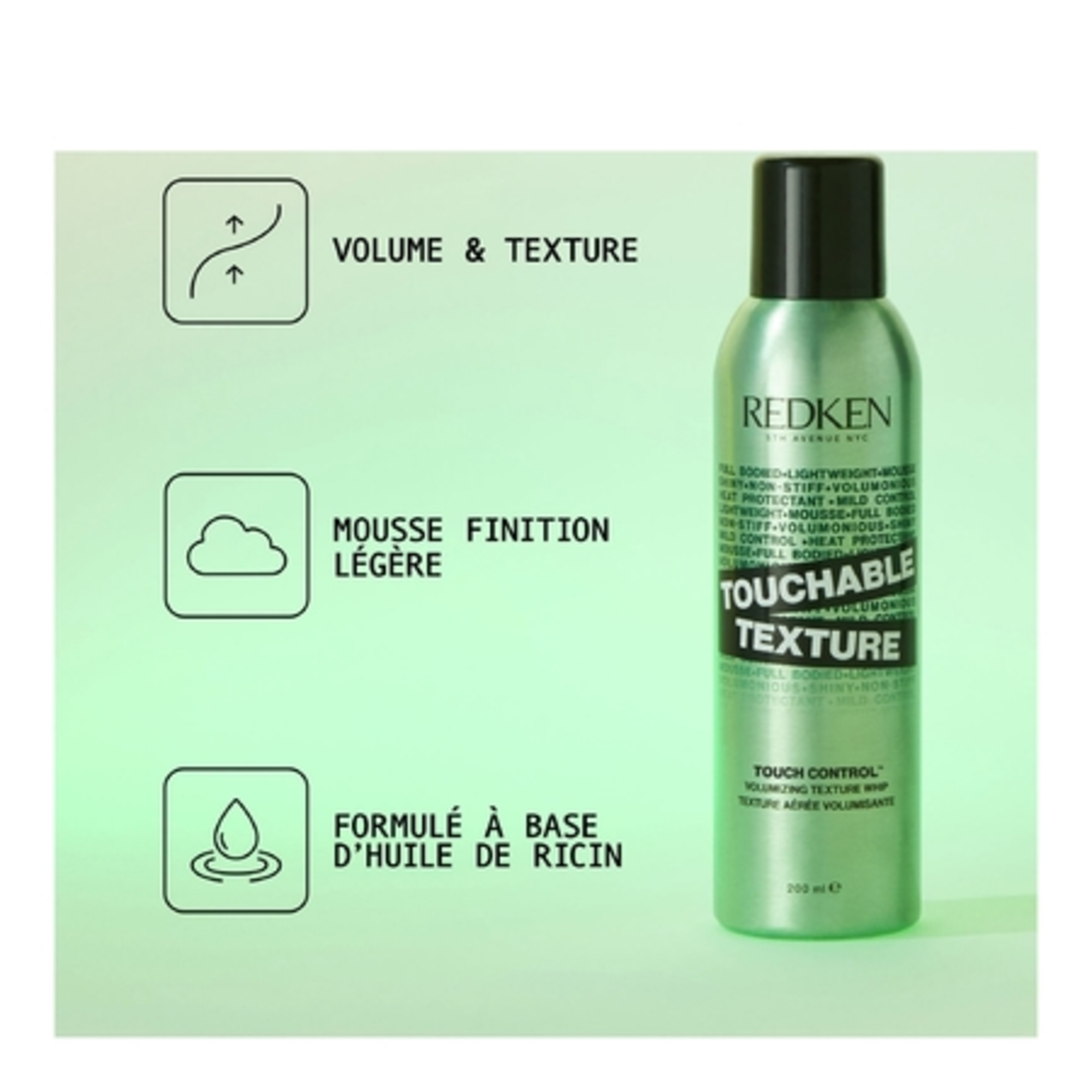 Mousse volumisante et texturisante