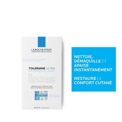 150ML LA ROCHE POSAY TOLERIANE ULTRA Démaquillant monodoses stériles peaux ultra-sensibles  1 of 4 