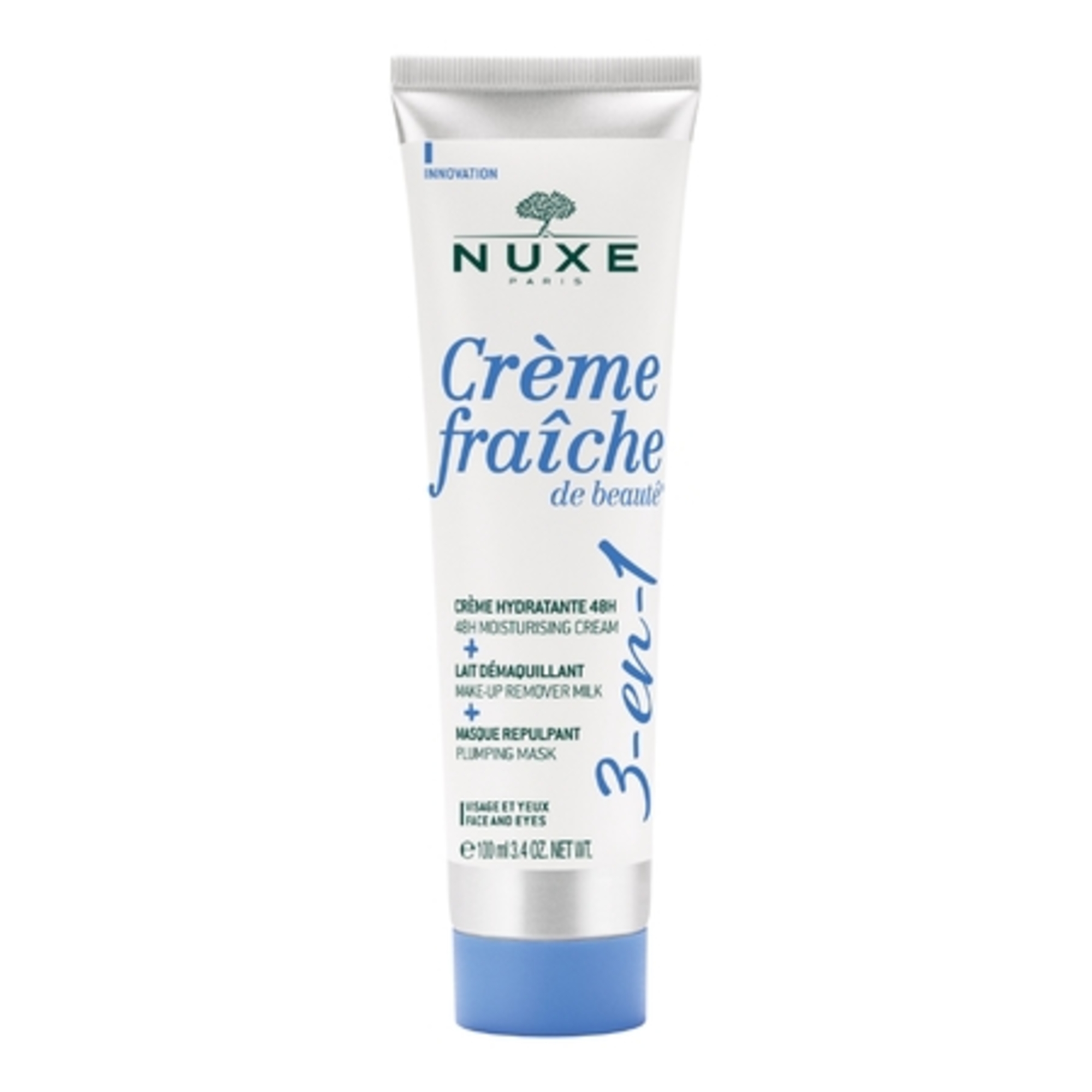 100ml Nuxe CRÈME FRAÎCHE DE BEAUTÉ® Crème 3-en-1 hydratante 48h + lait démaquillant + masque repulpant  1 of 4 