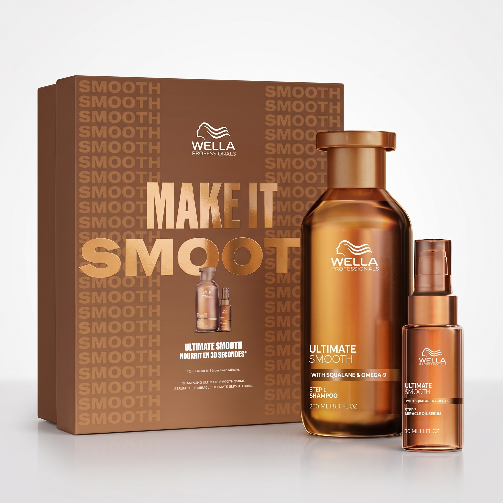 Wella Professionals - Ultimate Smooth - Coffret - Shampoing + Sérum Huile Miracle