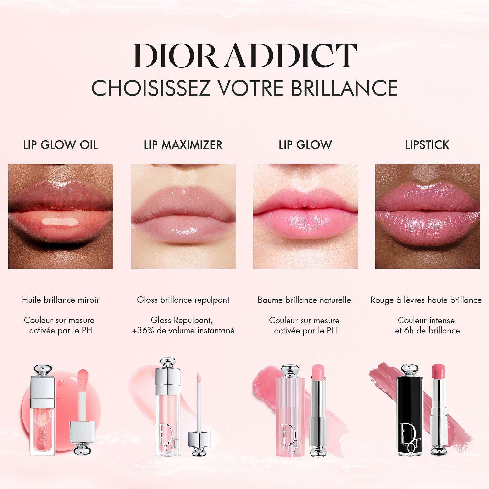  DIOR DIOR ADDICT Rouge à lèvres brillant - 90 % d'origine naturelle - rechargeable  1 of 4 