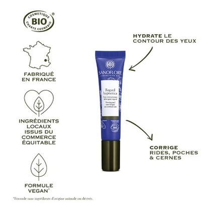 15ML SANOFLORE HYPNOTICA Soin contour des yeux anti-rides et anti-cernes certifié Bio  1 of 4 