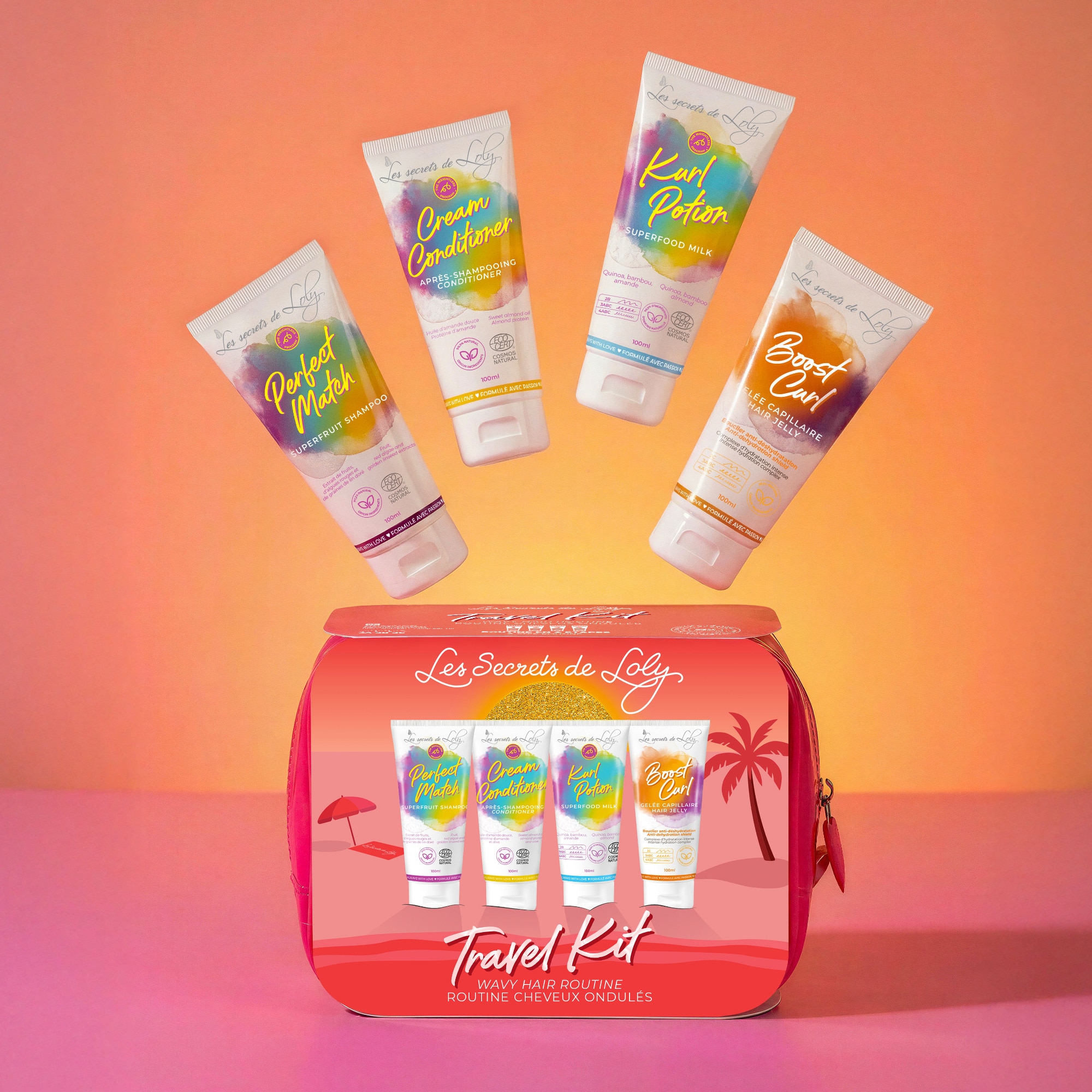  LES SECRETS DE LOLY TROUSSE CHEVEUX ONDULÉS Trousse cheveux ondulés - format voyage  1 of 3 