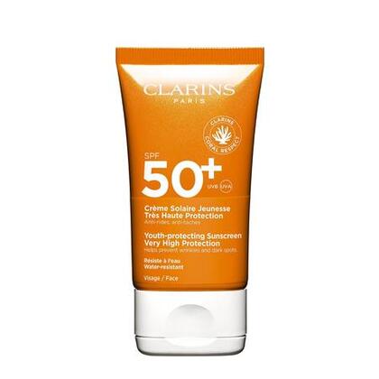 50ml Clarins SOLAIRE Crème solaire jeunesse très haute protection visage SPF 50+  1 of 4 