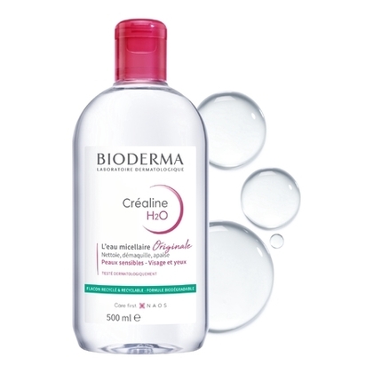 500ML BIODERMA CRÉALINE H2O Eau micellaire peau sensible  1 of 4 