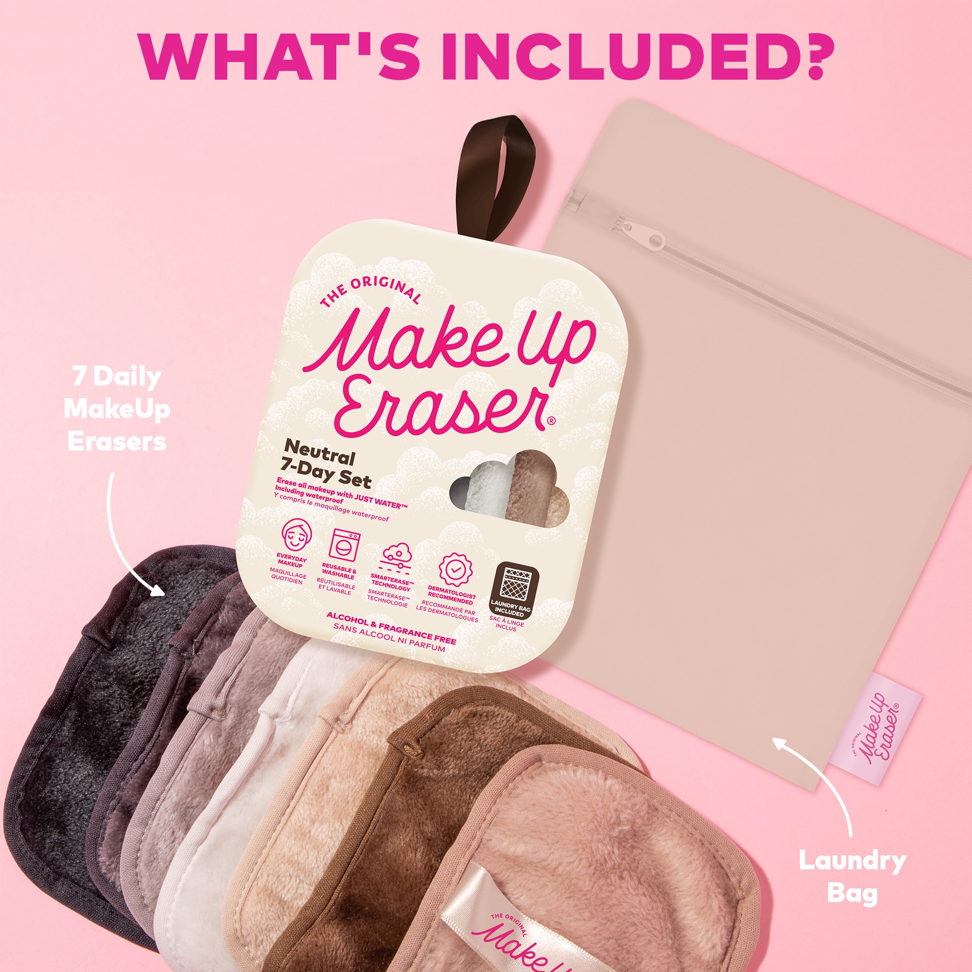  MAKE UP ERASER ACCESSOIRES Coffret serviette démaquillante réutilisable x7 - warm neutrals  1 of 4 