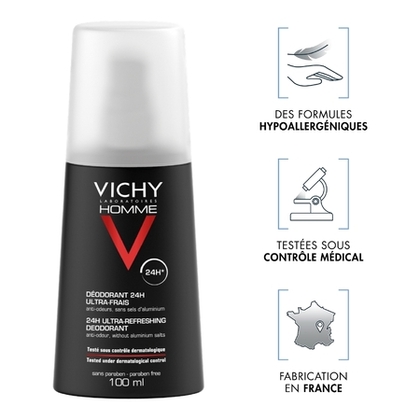 100ML VICHY HOMME V Déodorant 24H ultra-frais  1 of 3 