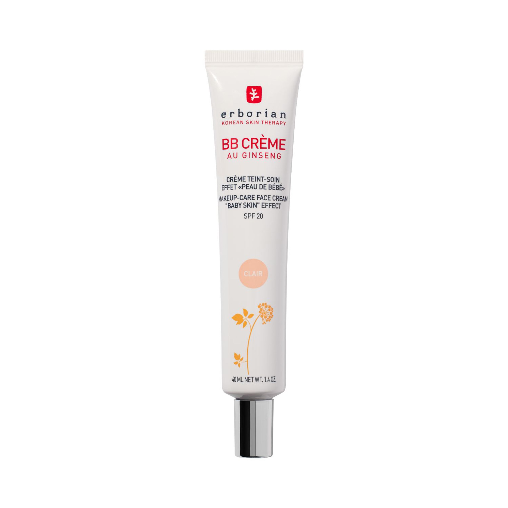  ERBORIAN BB CREME AU GINSENG Crème de teint-soin 5-en-1 pour le visage effet 'peau de bébé'  Crème de teint-soin 5-en-1 pour le visage effet 'peau de bébé'