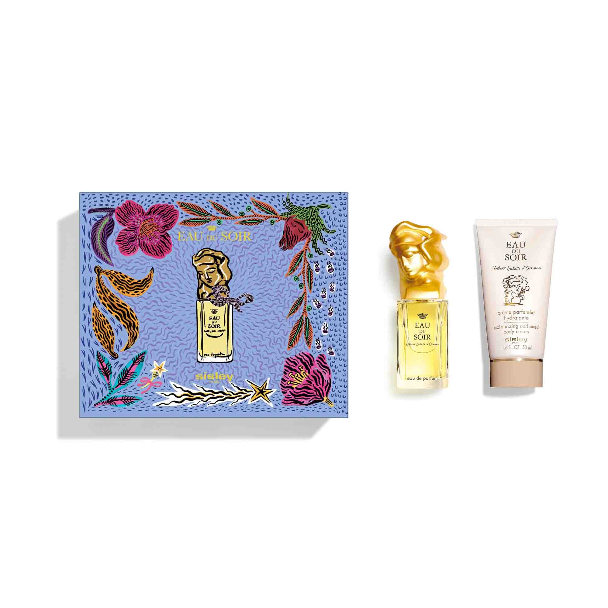 Sisley EAU DU SOIR MARIE-VICTOIRE DE BASCHER Coffret - eau de parfum 30ml + crème parfumée hydratante 50ml 1 of 4 Coffret - eau de parfum 30ml + crème parfumée hydratante 50ml