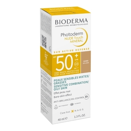 40ML BIODERMA PHOTODERM NUDE TOUCH MINERAL Fluide teinté doré, effet peau nue - peaux sensibles mixtes/grasses spf50+  1 of 4 