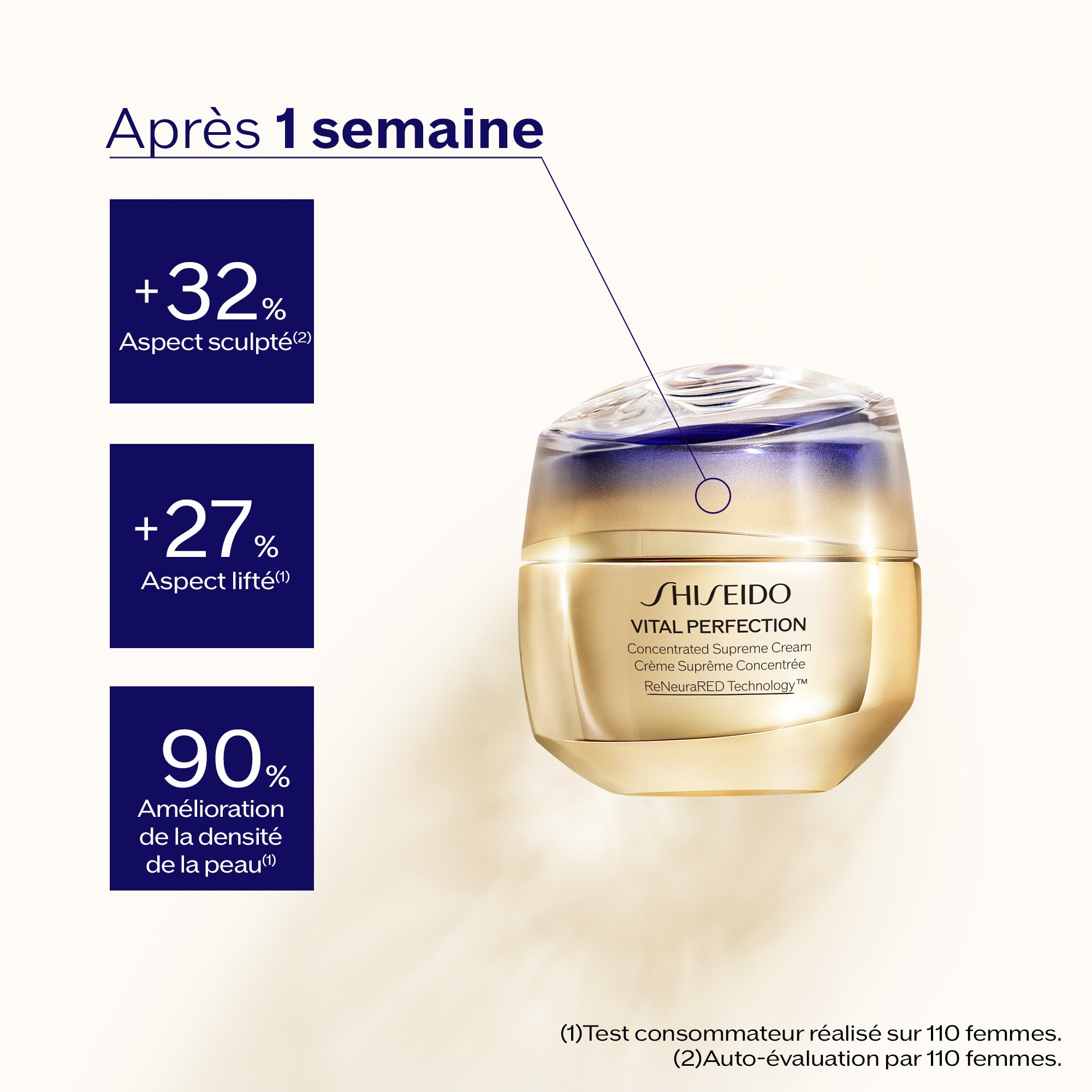 50ML Shiseido VITAL PERFECTION Crème suprême concentrée - rechargeable  1 of 4 